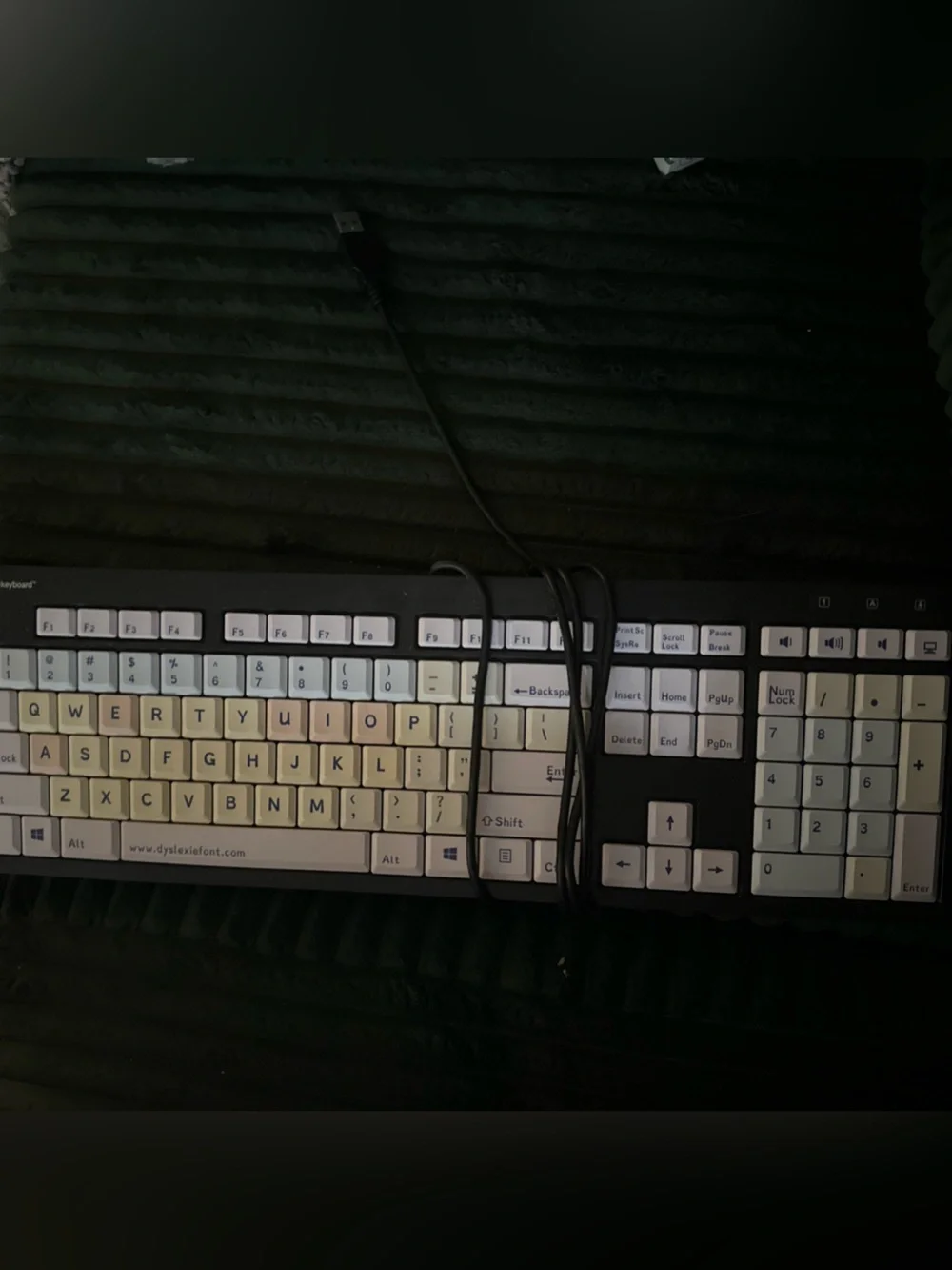 Slimline Logickeyboard designed with Dyslexie font
